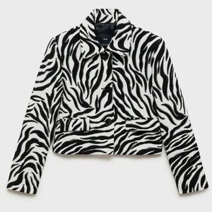 Mango Zebra Print Jacquard Jacket